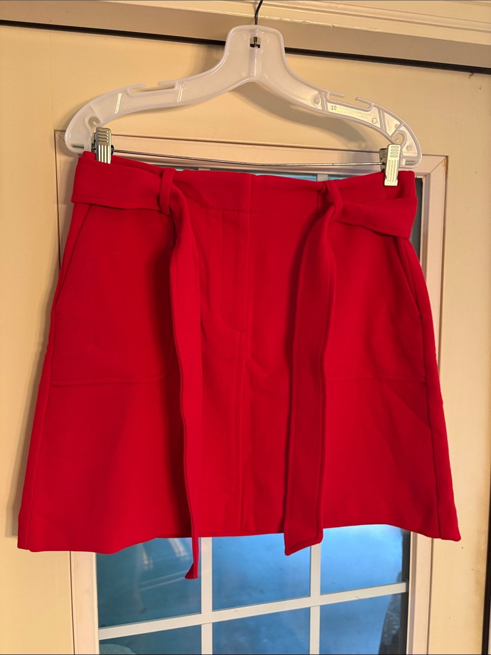 LOFT Women’s Red Tie-Waist Lined Skirt- 8P
